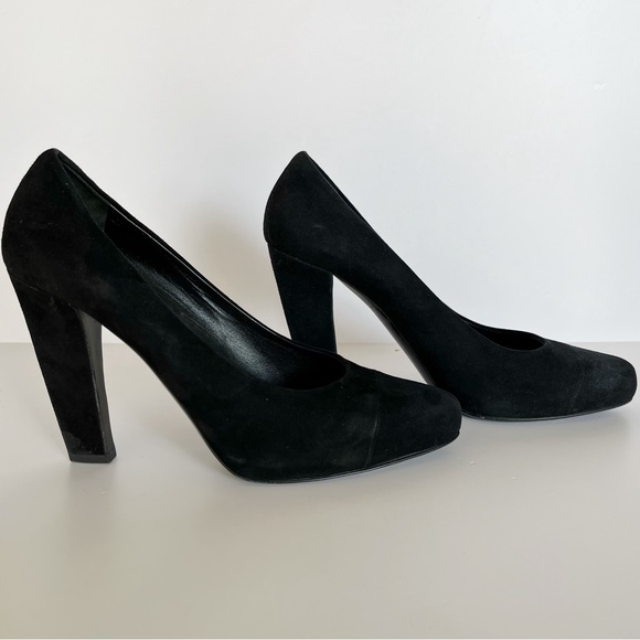 Prada Black Suede Close Toed High Heels - Picture 2 of 12